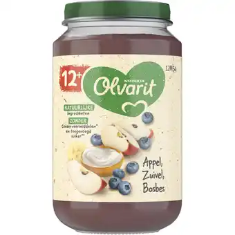 Albert Heijn Olvarit Appel zuivel bosbes 12m+ aanbieding