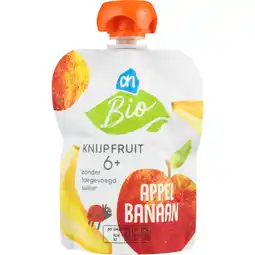 Albert Heijn AH Biologisch Knijpfruit appel banaan 6m+ aanbieding