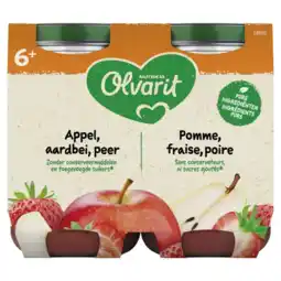 Albert Heijn Olvarit Appel aardbei peer 6m+ aanbieding