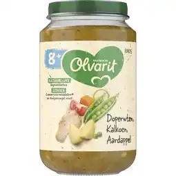 Albert Heijn Olvarit Doperwten kalkoen aardappel 8m+ aanbieding