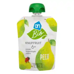 Albert Heijn AH Biologisch Knijpfruit peer 6+ aanbieding