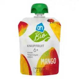 Albert Heijn AH Biologisch Knijpfruit mango 6+ aanbieding