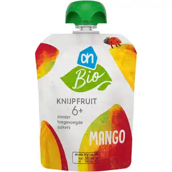 Albert Heijn AH Biologisch Knijpfruit mango 6+ aanbieding