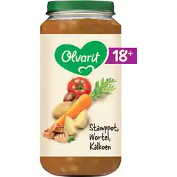Albert Heijn Olvarit Stamppot wortel kalkoen 18m+ aanbieding