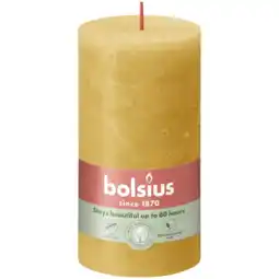 Albert Heijn Bolsius Rustieke kaars okergeel 13cm aanbieding