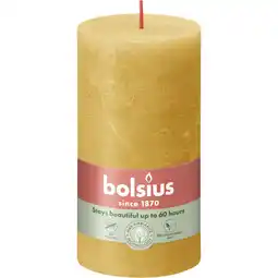 Albert Heijn Bolsius Rustieke kaars okergeel 13cm aanbieding