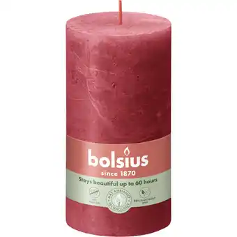 Albert Heijn Bolsius Rustieke kaars 13cm rood aanbieding