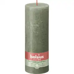 Albert Heijn Bolsius Rustieke kaars olijfgroen 19cm aanbieding