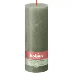 Albert Heijn Bolsius Rustieke kaars olijfgroen 19cm aanbieding