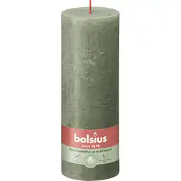 Albert Heijn Bolsius Rustieke kaars olijfgroen 19cm aanbieding