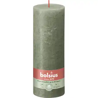 Albert Heijn Bolsius Rustieke kaars olijfgroen 19cm aanbieding