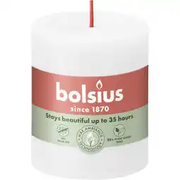 Albert Heijn Bolsius Rustieke kaars wit 8cm aanbieding