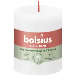 Albert Heijn Bolsius Rustieke kaars wit 8cm aanbieding