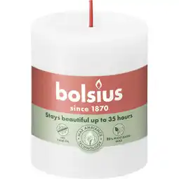 Albert Heijn Bolsius Rustieke kaars wit 8cm aanbieding