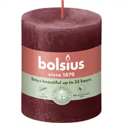 Albert Heijn Bolsius Rustieke kaars bordeaux 8cm aanbieding