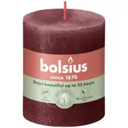 Albert Heijn Bolsius Rustieke kaars bordeaux 8cm aanbieding