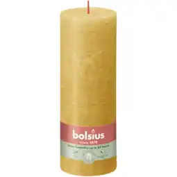 Albert Heijn Bolsius Rustieke kaars okergeel 19cm aanbieding