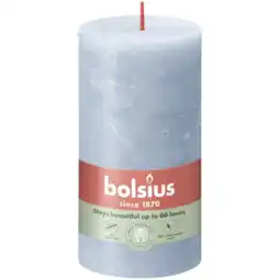 Albert Heijn Bolsius Rustieke stompkaars 13cm sky blue aanbieding