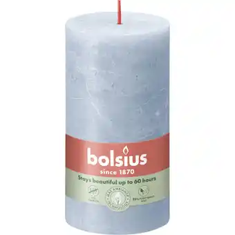 Albert Heijn Bolsius Rustieke stompkaars 13cm sky blue aanbieding