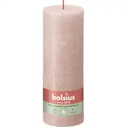 Albert Heijn Bolsius Rustieke kaars 19cm misty pink aanbieding