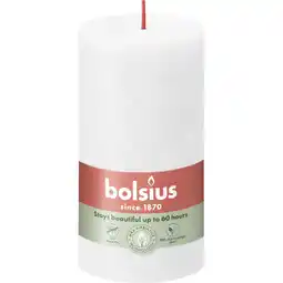 Albert Heijn Bolsius Rustieke kaars wit 13cm aanbieding