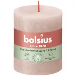 Albert Heijn Bolsius Rustieke kaars 8cm misty pink aanbieding