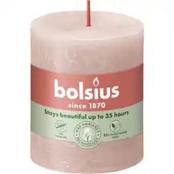 Albert Heijn Bolsius Rustieke kaars 8cm misty pink aanbieding