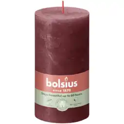 Albert Heijn Bolsius Rustieke kaars bordeaux 13cm aanbieding