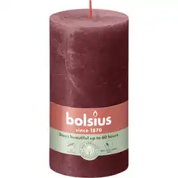Albert Heijn Bolsius Rustieke kaars bordeaux 13cm aanbieding