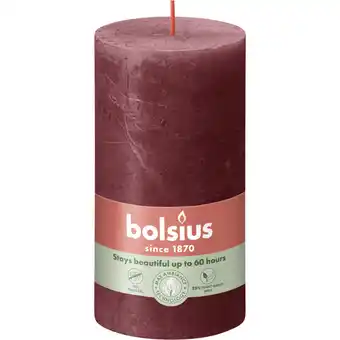 Albert Heijn Bolsius Rustieke kaars bordeaux 13cm aanbieding