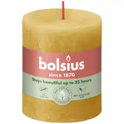 Albert Heijn Bolsius Rustieke kaars okergeel 8cm aanbieding