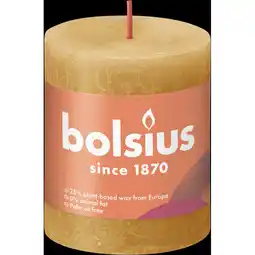 Albert Heijn Bolsius Rustieke kaars okergeel 8cm aanbieding