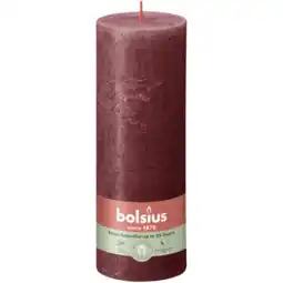 Albert Heijn Bolsius Rustieke kaars bordeaux 19cm aanbieding