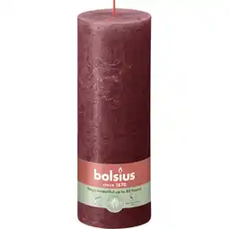 Albert Heijn Bolsius Rustieke kaars bordeaux 19cm aanbieding