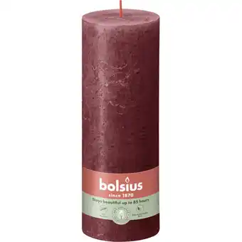 Albert Heijn Bolsius Rustieke kaars bordeaux 19cm aanbieding