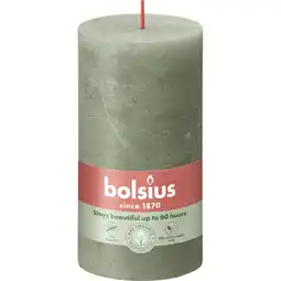 Albert Heijn Bolsius Rustieke kaars olijfgroen 13cm aanbieding