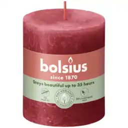 Albert Heijn Bolsius Rustieke kaars 8cm rood aanbieding