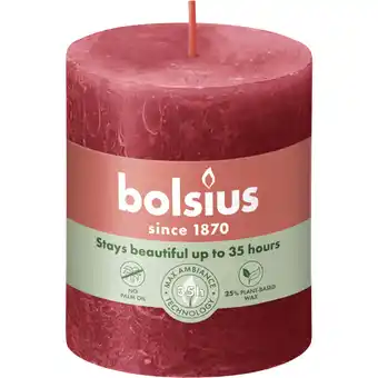 Albert Heijn Bolsius Rustieke kaars 8cm rood aanbieding