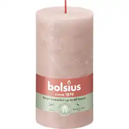 Albert Heijn Bolsius Rustieke kaars 13cm misty pink aanbieding