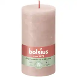 Albert Heijn Bolsius Rustieke kaars 13cm misty pink aanbieding
