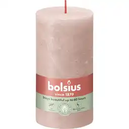 Albert Heijn Bolsius Rustieke kaars 13cm misty pink aanbieding
