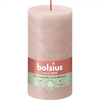 Albert Heijn Bolsius Rustieke kaars 13cm misty pink aanbieding