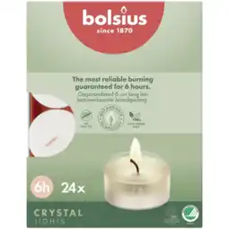Albert Heijn Bolsius Waxinelichtjes clear cup 6 uur aanbieding