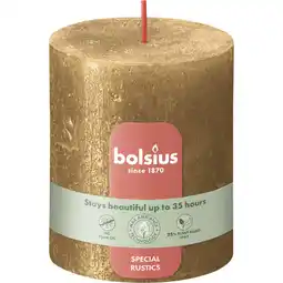 Albert Heijn Bolsius Rustieke kaars shimmer goud 8cm aanbieding