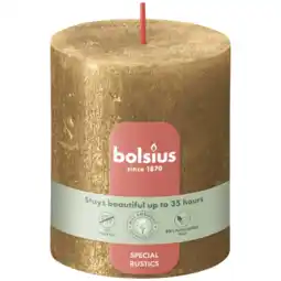 Albert Heijn Bolsius Rustieke kaars shimmer goud 8cm aanbieding