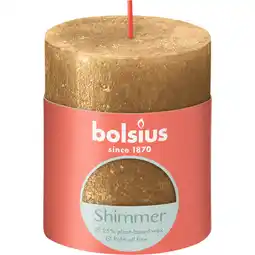 Albert Heijn Bolsius Rustieke kaars shimmer goud 8cm aanbieding