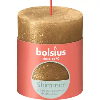 Albert Heijn Bolsius Rustieke kaars shimmer goud 8cm aanbieding