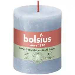 Albert Heijn Bolsius Rustiek stompkaars sky blue 8cm aanbieding