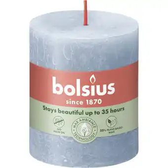 Albert Heijn Bolsius Rustiek stompkaars sky blue 8cm aanbieding