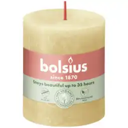 Albert Heijn Bolsius Rustieke kaars beige 8cm aanbieding